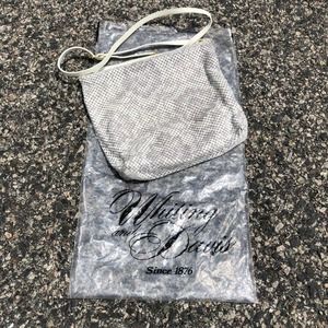 Whiting and Davis Vintage 80's White + Gray Metal Mesh Bag
